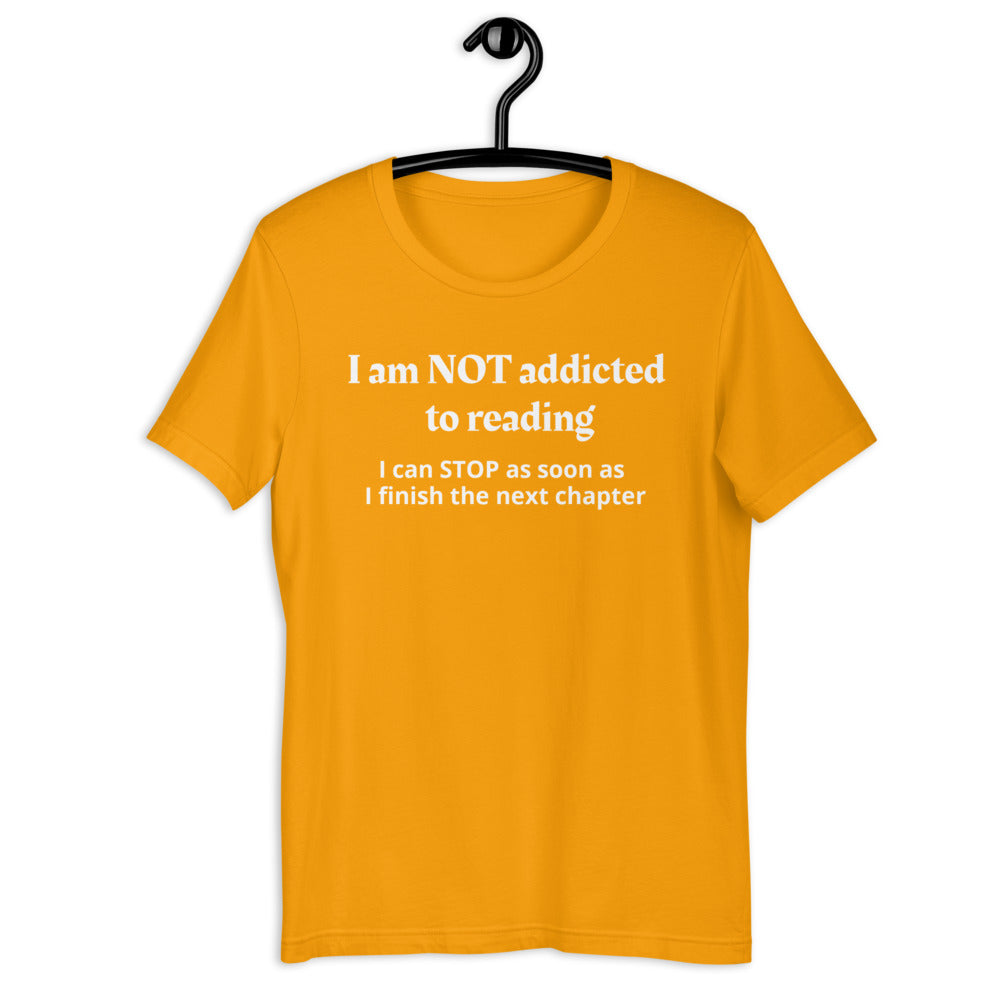 Reading Funny T-Shirt "Not Addicted Reading" Customized Short-Sleeve Unisex T-Shirt for Readers