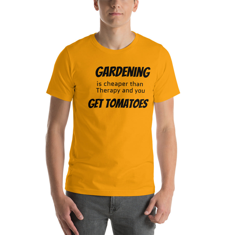 Funny Gardening T-Shirt "Gardening Therapy" Customized Funny Gardening Short-Sleeve Unisex T-Shirt