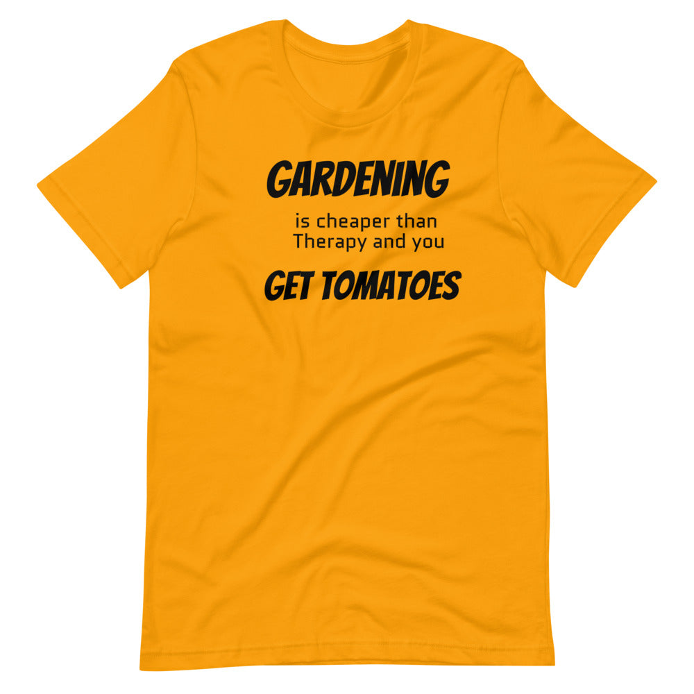 Funny Gardening T-Shirt "Gardening Therapy" Customized Funny Gardening Short-Sleeve Unisex T-Shirt