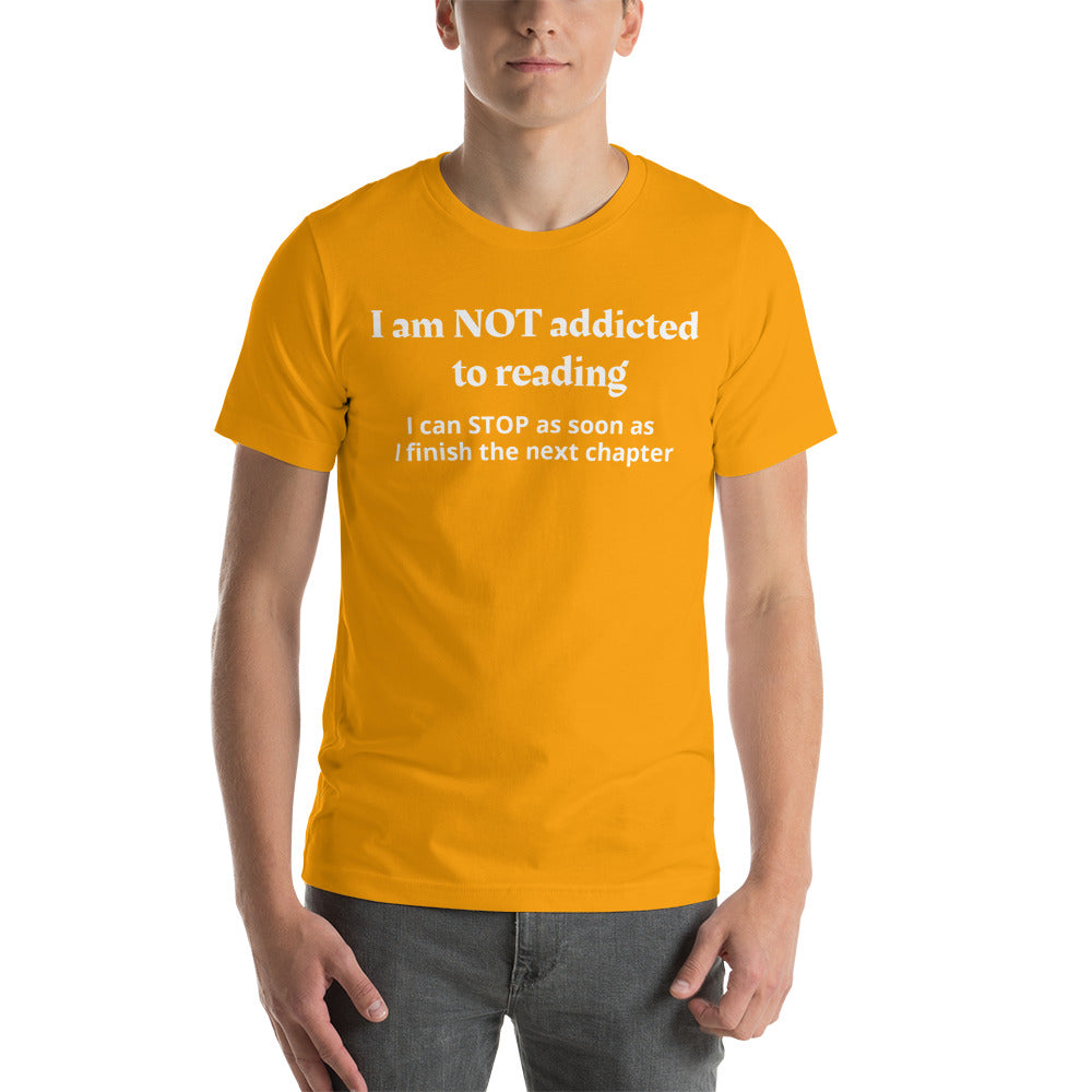 Reading Funny T-Shirt "Not Addicted Reading" Customized Short-Sleeve Unisex T-Shirt for Readers