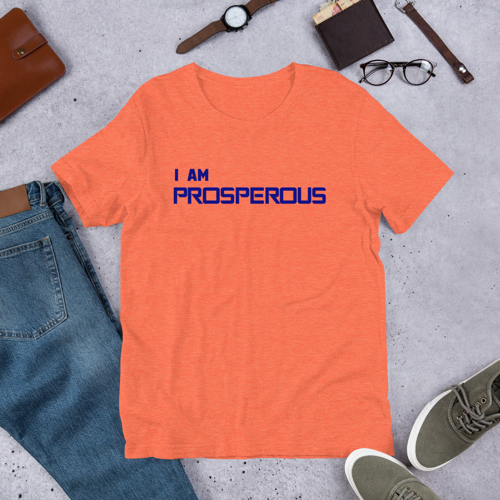 Motivational Unisex T-Shirt "I AM PROSPEROUS" Law of Attraction Short-Sleeve T-Shirt