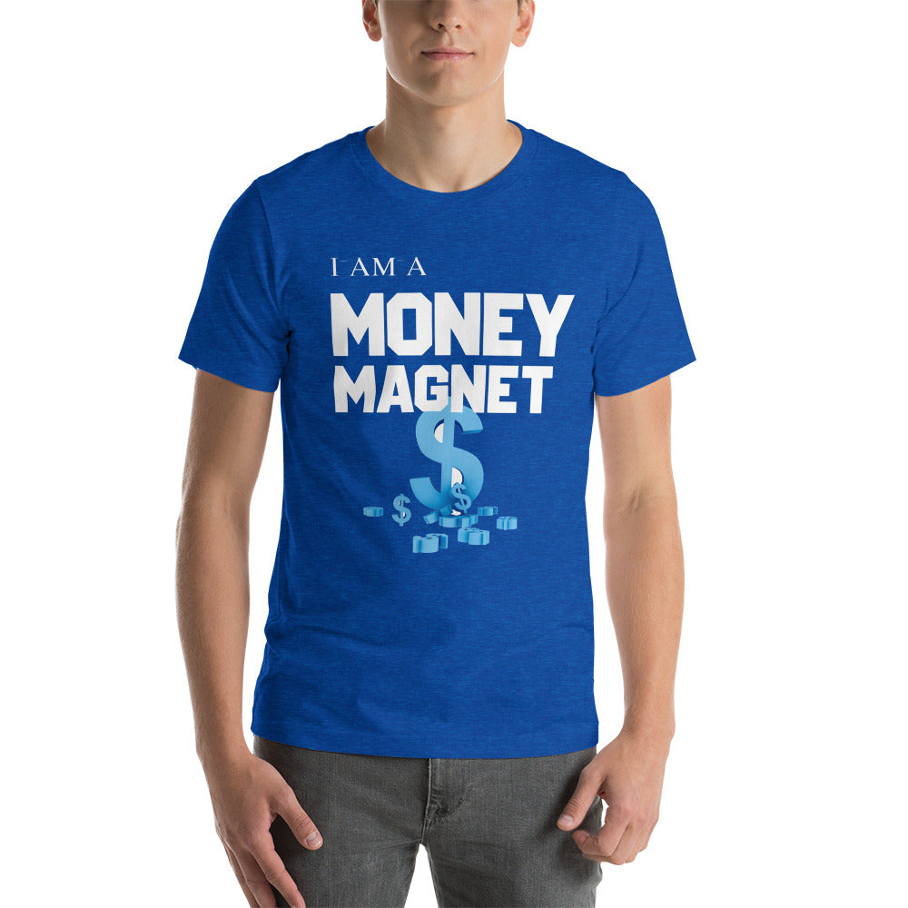 Motivational Unisex T-Shirt  "I AM MONEY MAGNET"  Law of Attraction Short-Sleeve Unisex T-Shirt