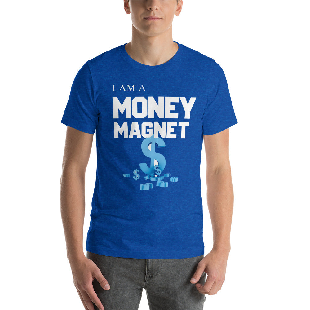 Motivational Unisex T-Shirt  "I AM MONEY MAGNET"  Law of Attraction Short-Sleeve Unisex T-Shirt