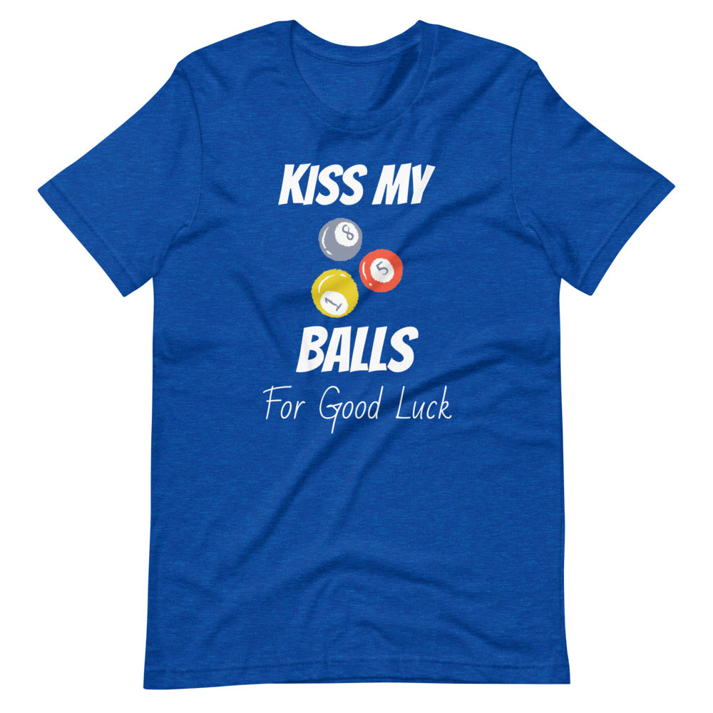 Funny Billiard T-Shirt "Kiss My Balls" Exclusive  Unisex T-Shirt for Snooker Player and Fans