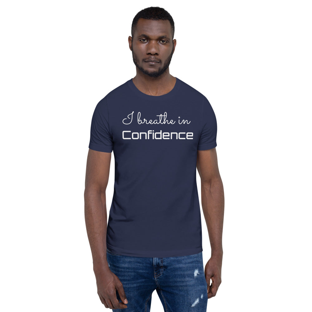 Motivational T-Shirt "Breathe Confidence" Law of Affirmation Short-Sleeve Unisex T-Shirt