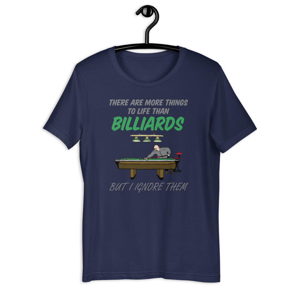 Funny Billiard T-shirt "I Love Billiard" Customized Short-Sleeve Unisex T-Shirt for Billiard Lover