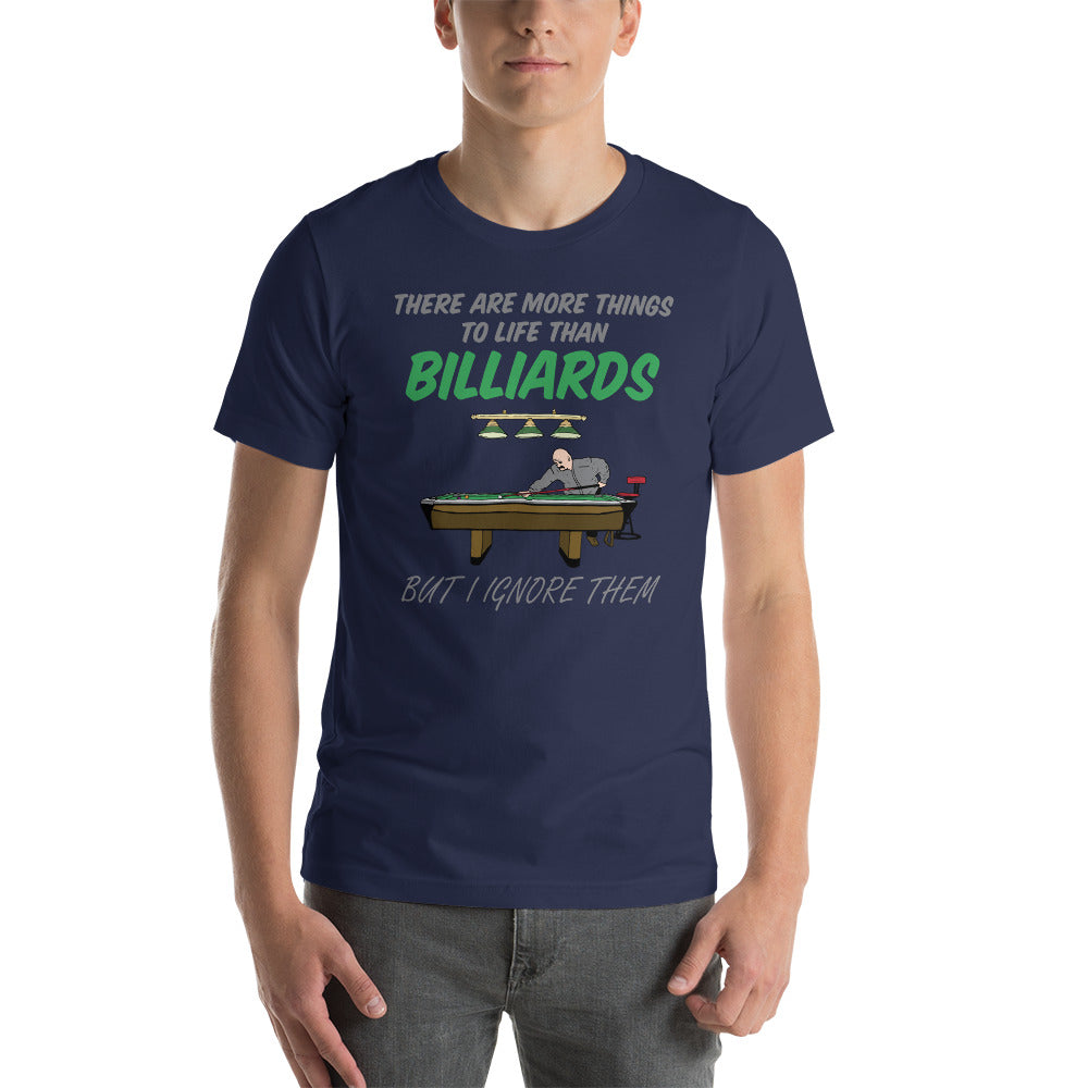 Funny Billiard T-shirt "I Love Billiard" Customized Short-Sleeve Unisex T-Shirt for Billiard Lover