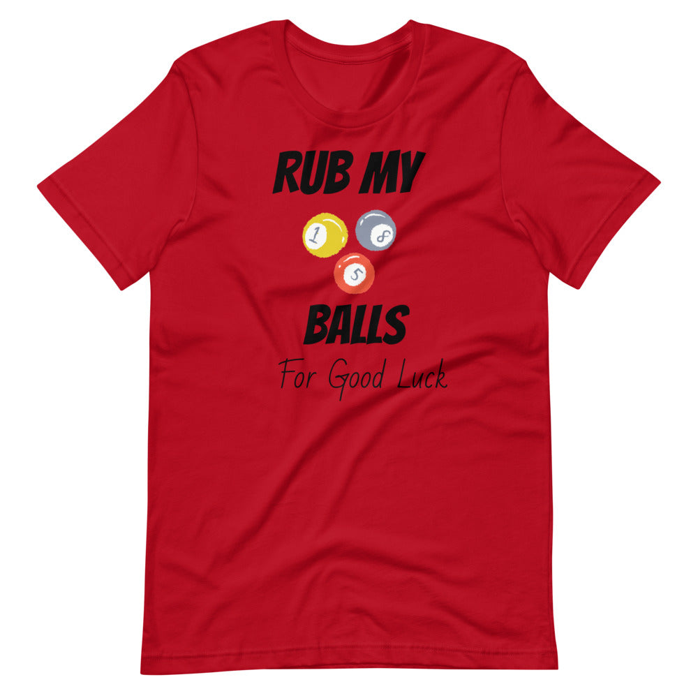 Funny Billiard T-shirt "Rub My Balls"  Unisex T-Shirt for Billiard player & Fans