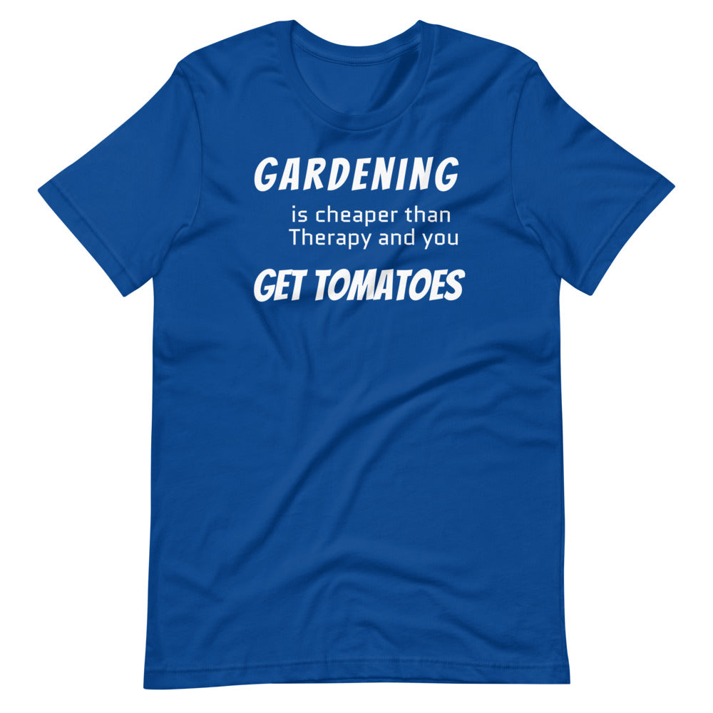 Funny Gardening T-Shirt "Gardening Therapy" Customized Funny Gardening Short-Sleeve Unisex T-Shirt