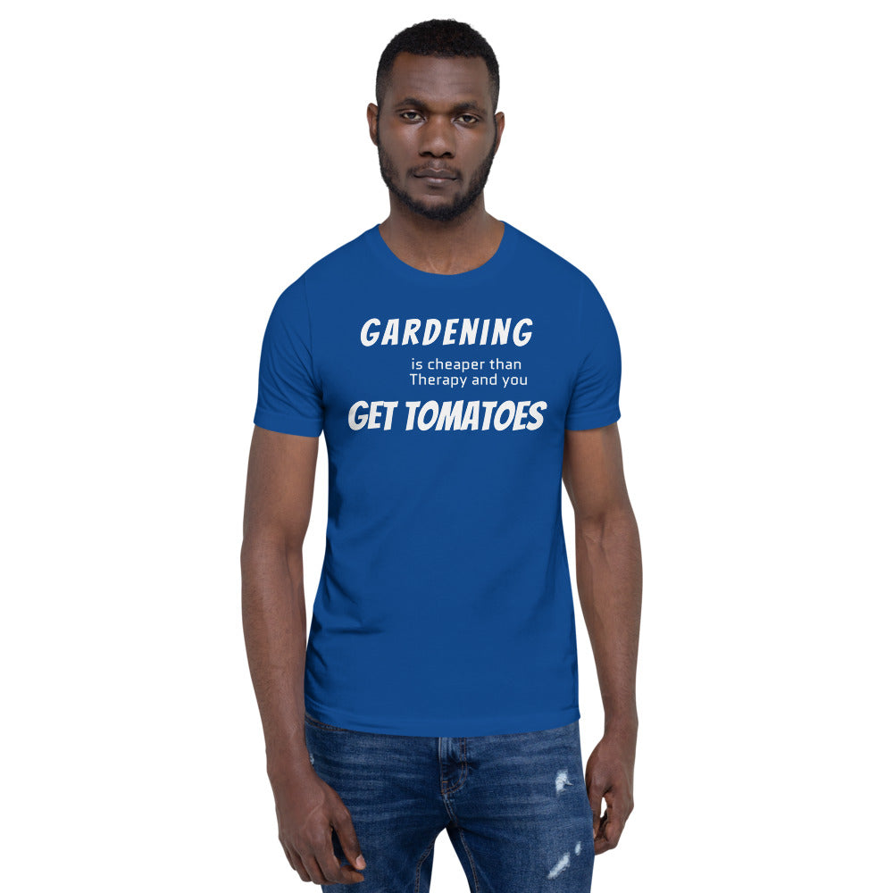 Funny Gardening T-Shirt "Gardening Therapy" Customized Funny Gardening Short-Sleeve Unisex T-Shirt