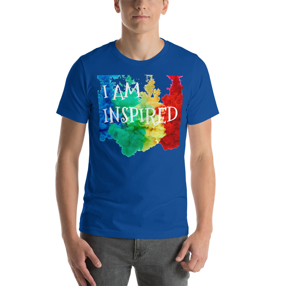 Motivational Unisex T-Shirt  "I AM INSPIRED" Law of Attraction  Short-Sleeve Unisex T-Shirt