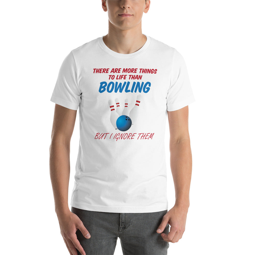 Bowling Funny T-Shirt "i Love Bowling" Customized Short-Sleeve Unisex T-Shirt for Bowling Player and Fans