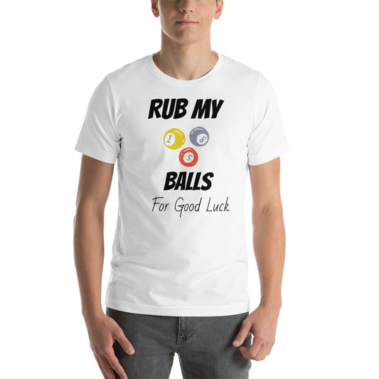 Funny Billiard T-shirt "Rub My Balls"  Unisex T-Shirt for Billiard player & Fans