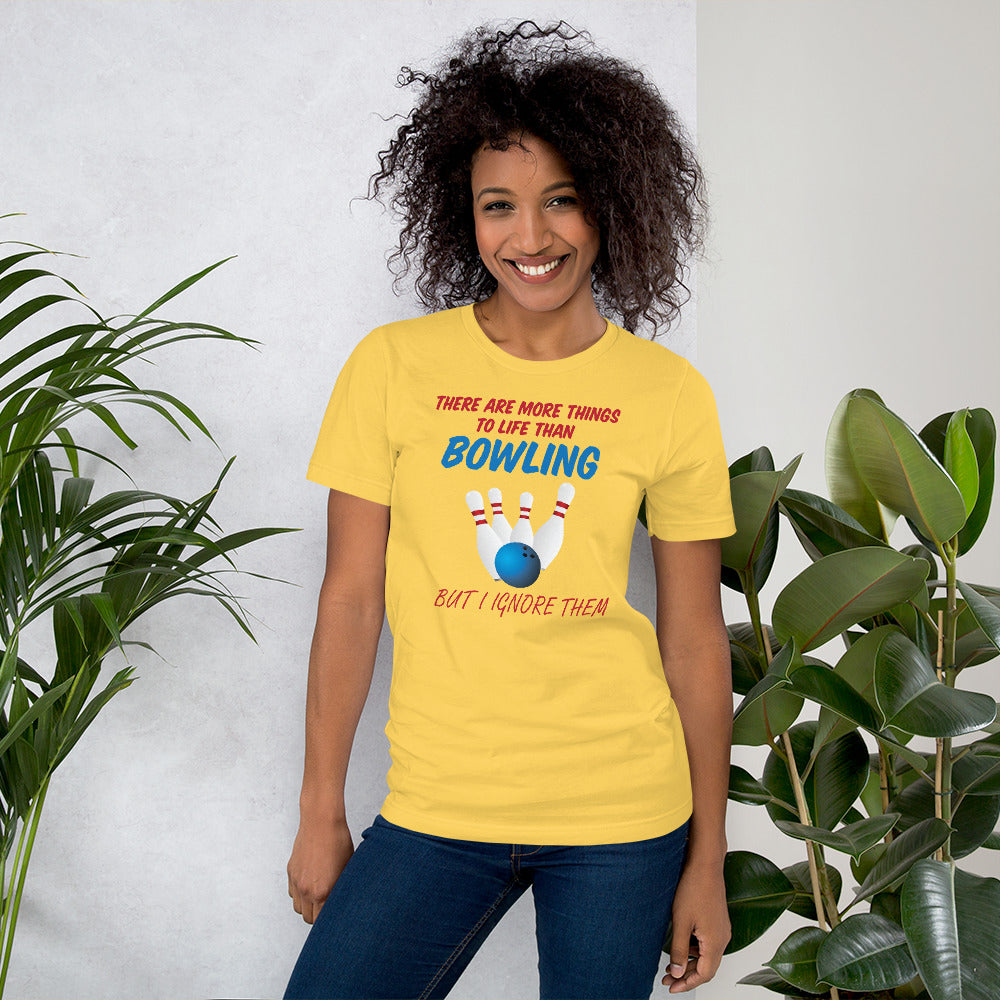 Bowling Funny T-Shirt "i Love Bowling" Customized Short-Sleeve Unisex T-Shirt for Bowling Player and Fans