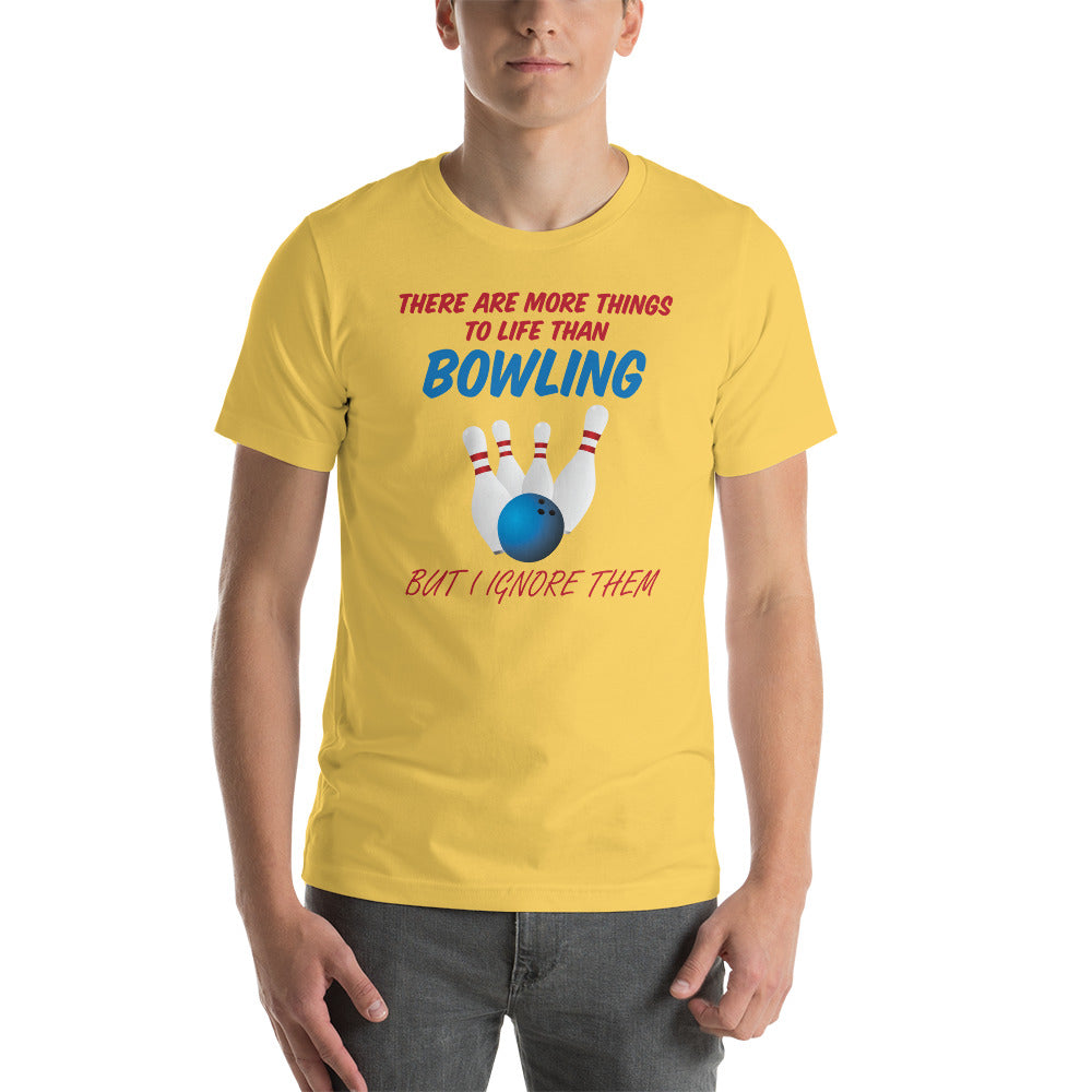 Bowling Funny T-Shirt "i Love Bowling" Customized Short-Sleeve Unisex T-Shirt for Bowling Player and Fans