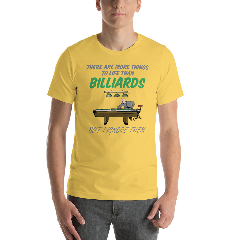 Funny Billiard T-shirt "I Love Billiard" Customized Short-Sleeve Unisex T-Shirt for Billiard Lover