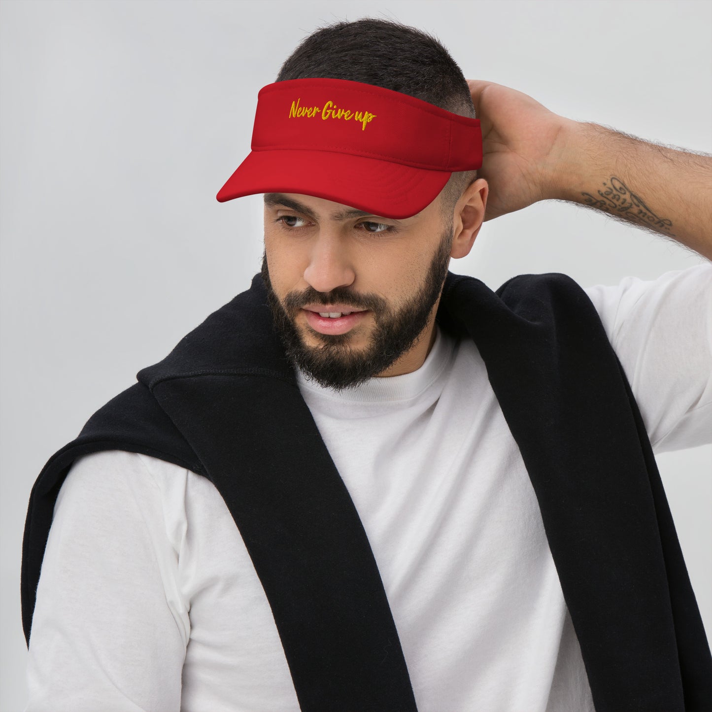 Exclusive Visor "Never Give Up" Motivational Visor