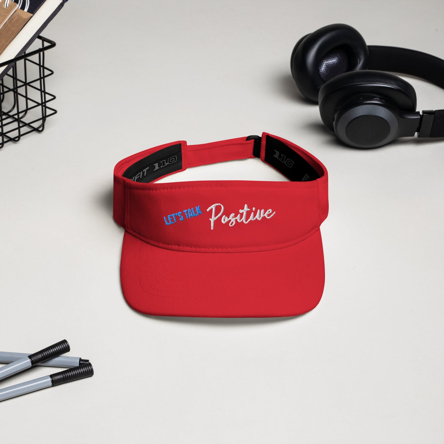 Customized Visor "Let's Talk Positive" Motivational Visor