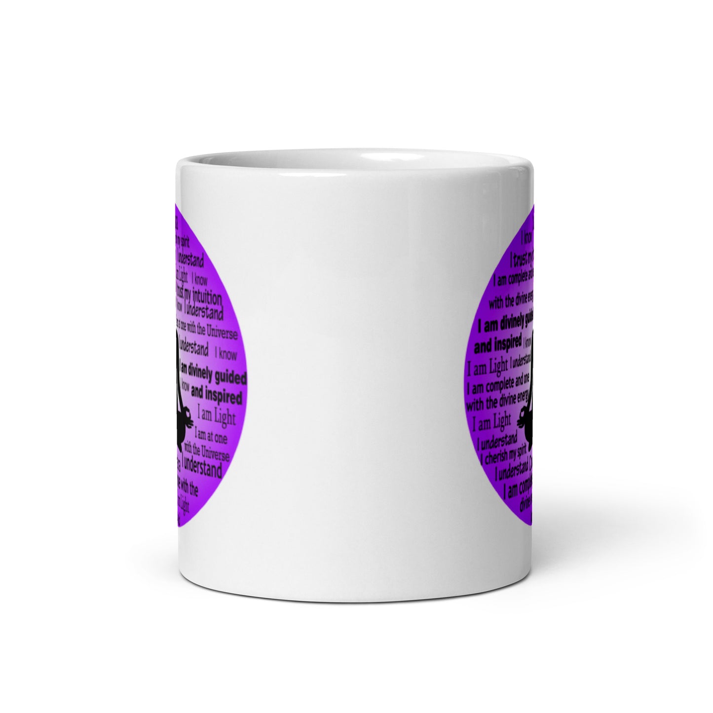 Chakra Mug " I AM DEFINITELY GUIDED"   Inspiring Law of Affirmation Crown Chakra Coffee Mug