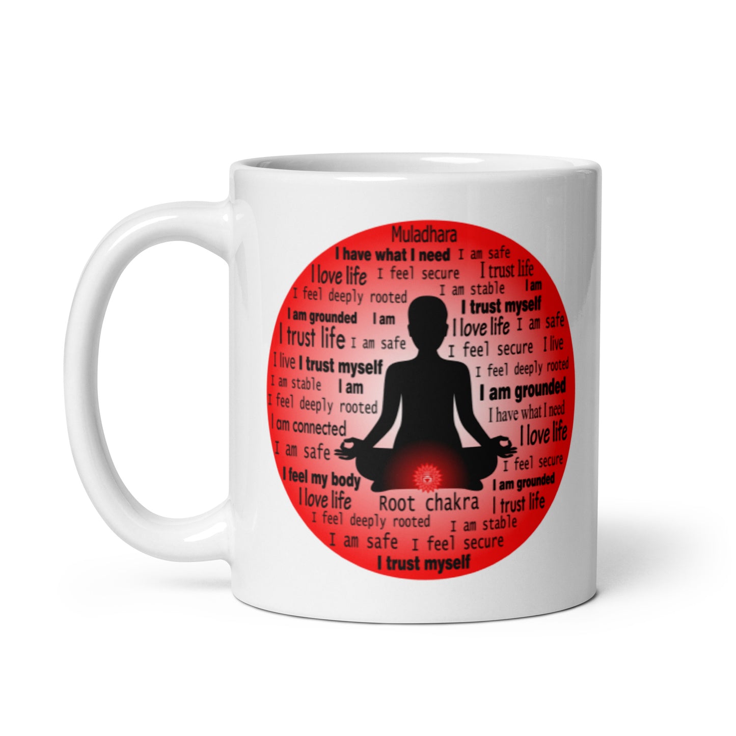 Chakra  Mug "I TRUST LIFE"  Spiritual Healing Meditation Coffee Mug