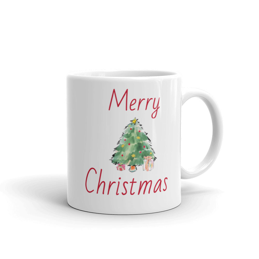 Christmas Mug "Merry Christmas" White glossy mug best gift for Holiday season