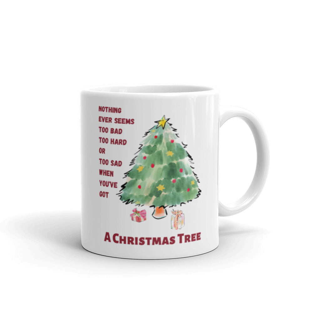 Christmas Mug "A Christmas Tree" White glossy mug best gift for Holiday Season