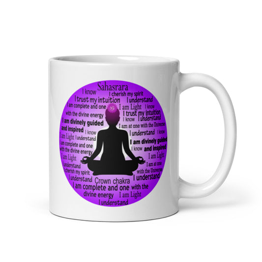 Chakra Mug " I AM DEFINITELY GUIDED"   Inspiring Law of Affirmation Crown Chakra Coffee Mug