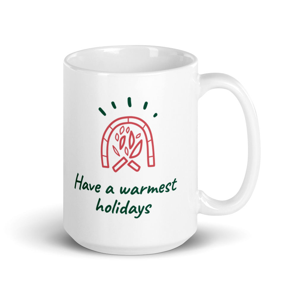 Christmas Gift Mug "Warmest Holiday" Holiday season Gift White glossy mug