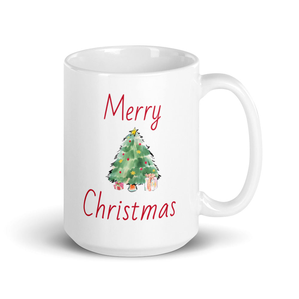 Christmas Mug "Merry Christmas" White glossy mug best gift for Holiday season