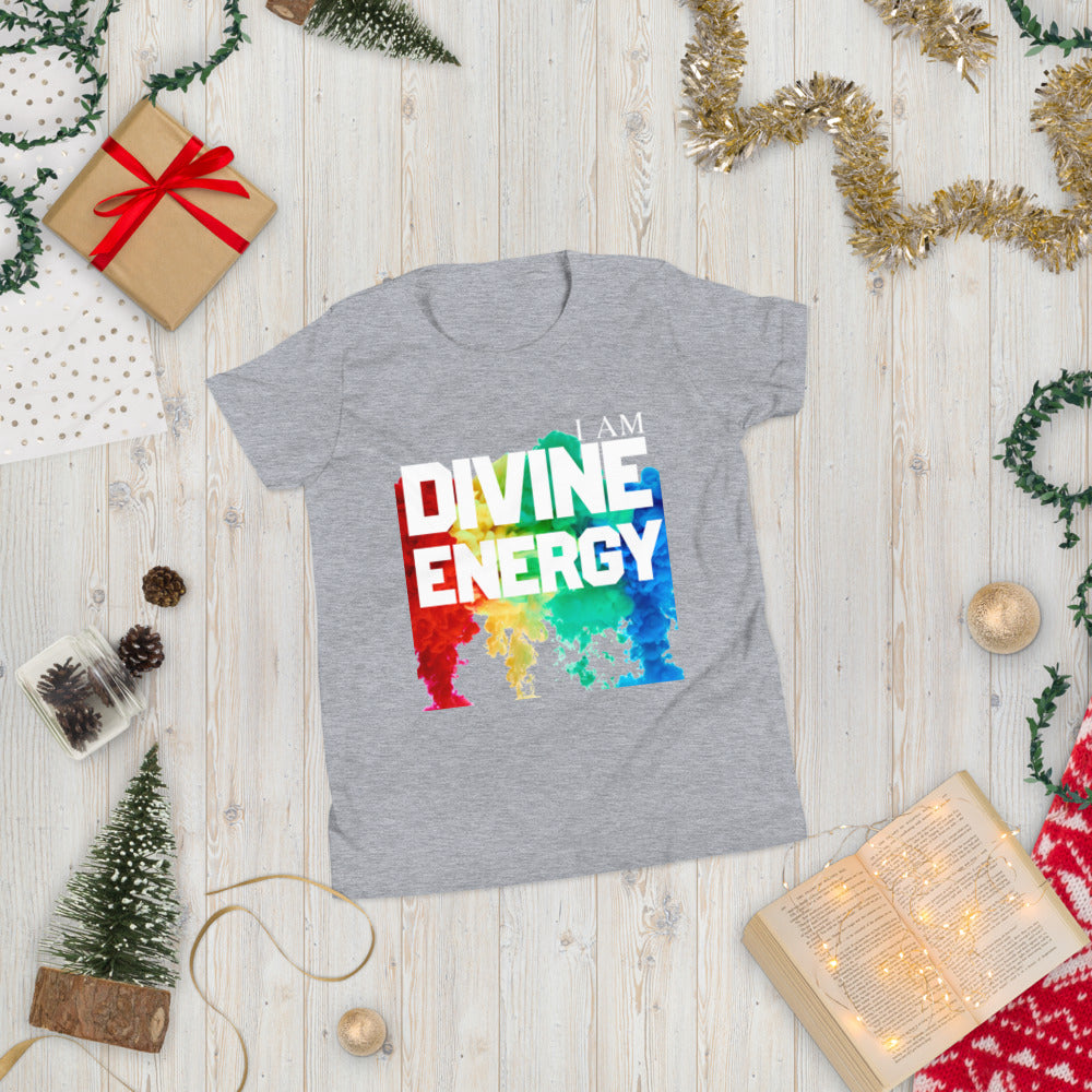 Motivational  Youth  T-Shirt " I AM DIVINE ENERGY" Positive Inspiring  Youth Short Sleeve  unisex T-Shirt