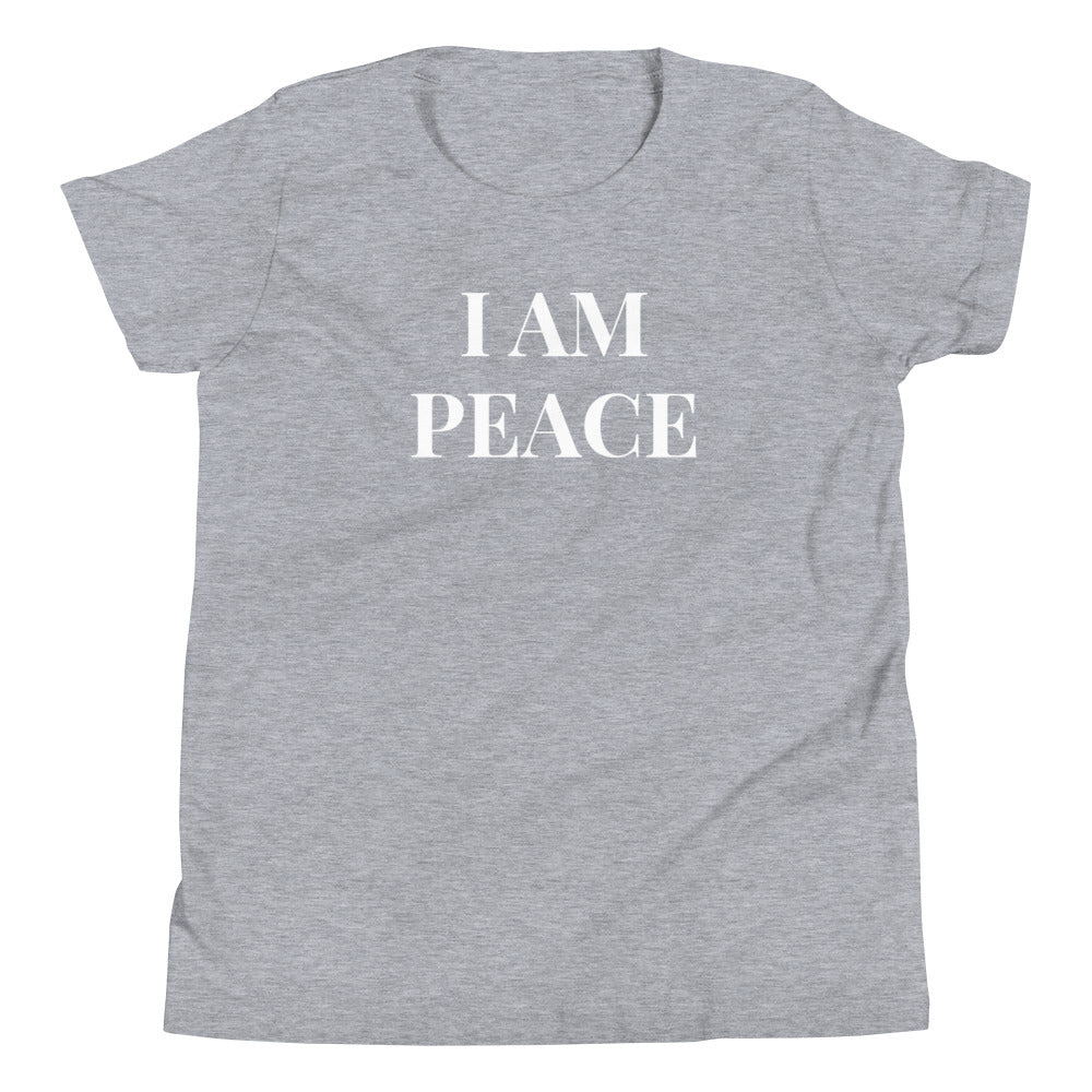 Motivational Youth T-Shirt "I am Peace" Inspiring Law of Affirmation Youth Short Sleeve Unisex T-Shirt