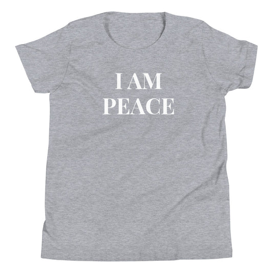 Motivational Youth T-Shirt "I am Peace" Inspiring Law of Affirmation Youth Short Sleeve Unisex T-Shirt