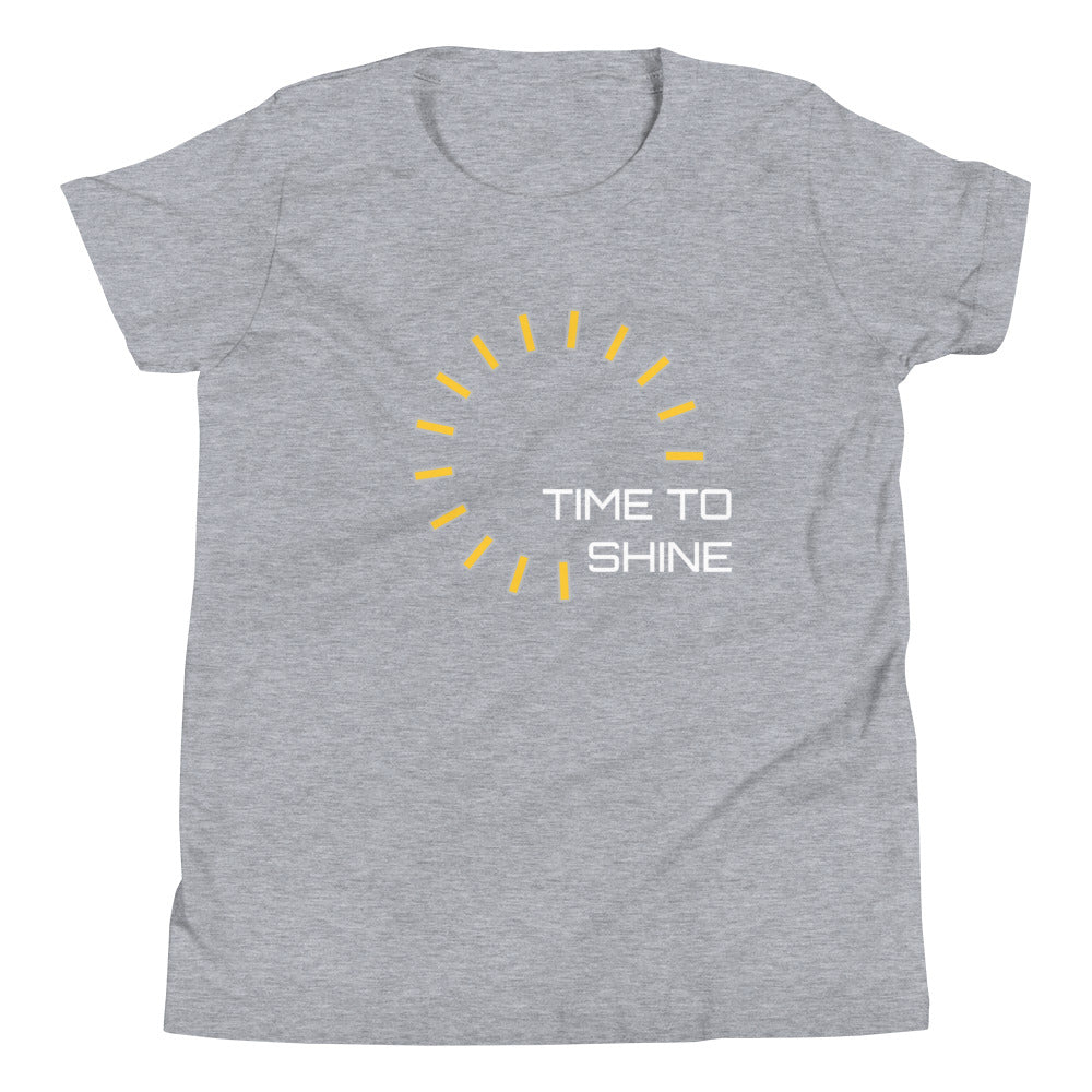 Motivational Youth T-Shirt "Time to Shine" Inspiring Law of Affirmation Youth Short Sleeve Unisex T-Shirt