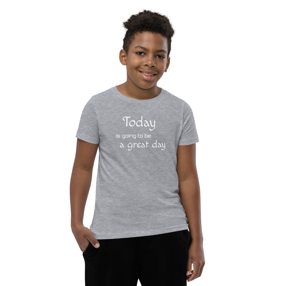 Motivational Youth T-Shirt " A Great Day" Inspiring Law of Affirmation Youth Short Sleeve T-Shirt