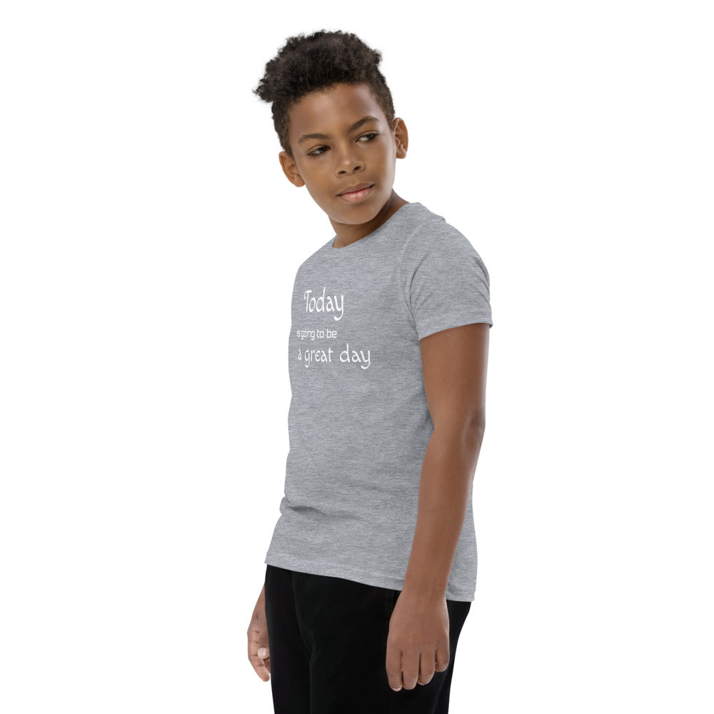 Motivational Youth T-Shirt " A Great Day" Inspiring Law of Affirmation Youth Short Sleeve T-Shirt