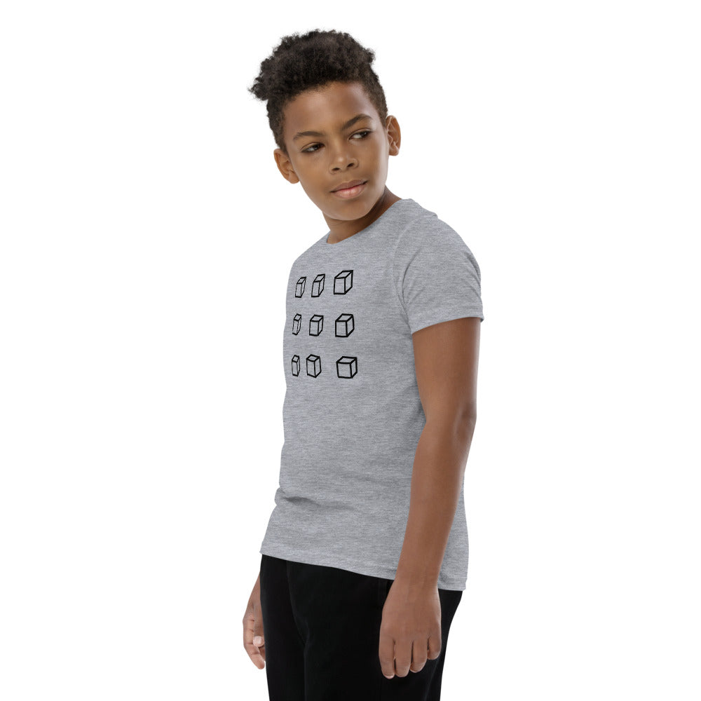 Customized Youth T-Shirt " 3D Box" Motivational design Youth Short Sleeve Unisex T-Shirt