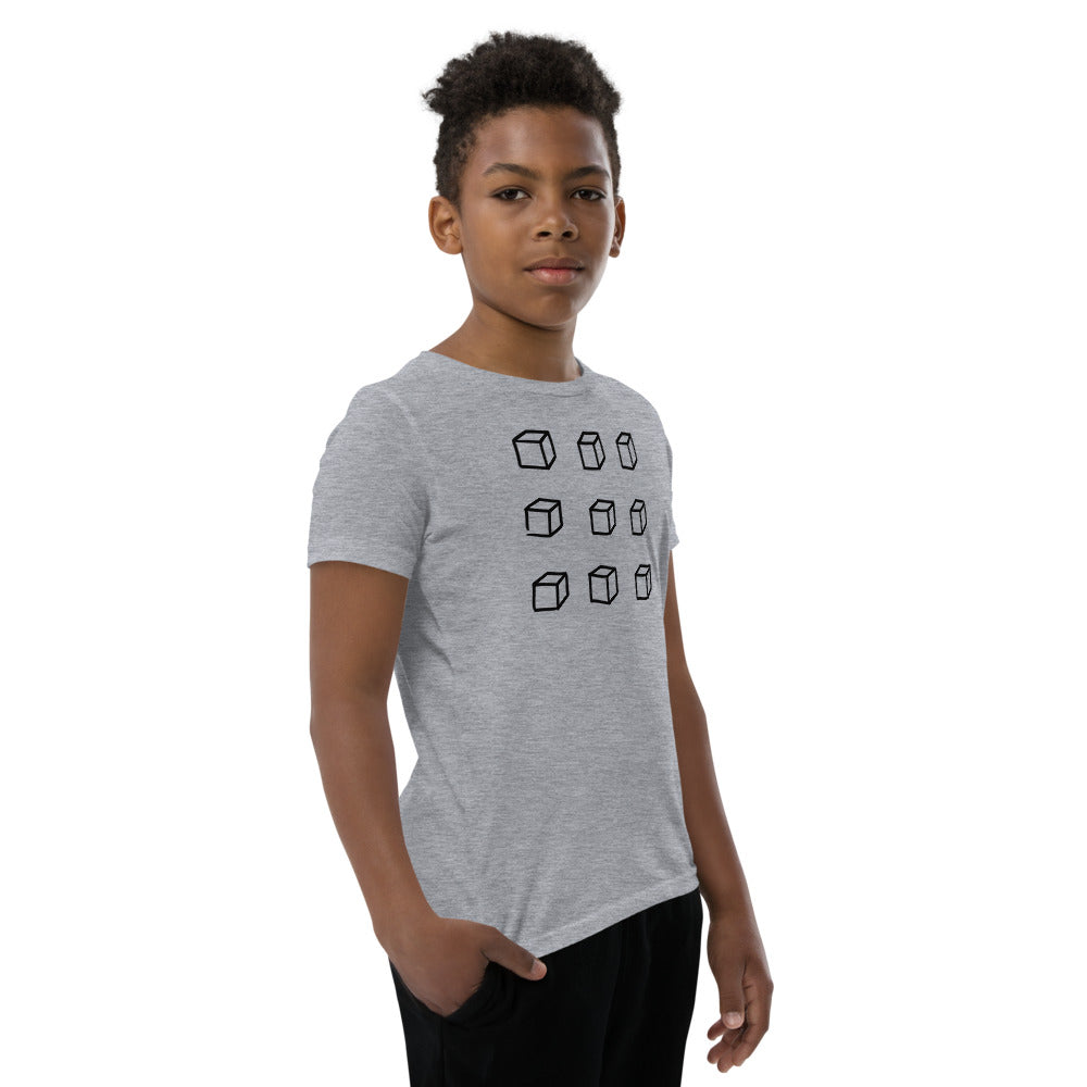 Customized Youth T-Shirt " 3D Box" Motivational design Youth Short Sleeve Unisex T-Shirt