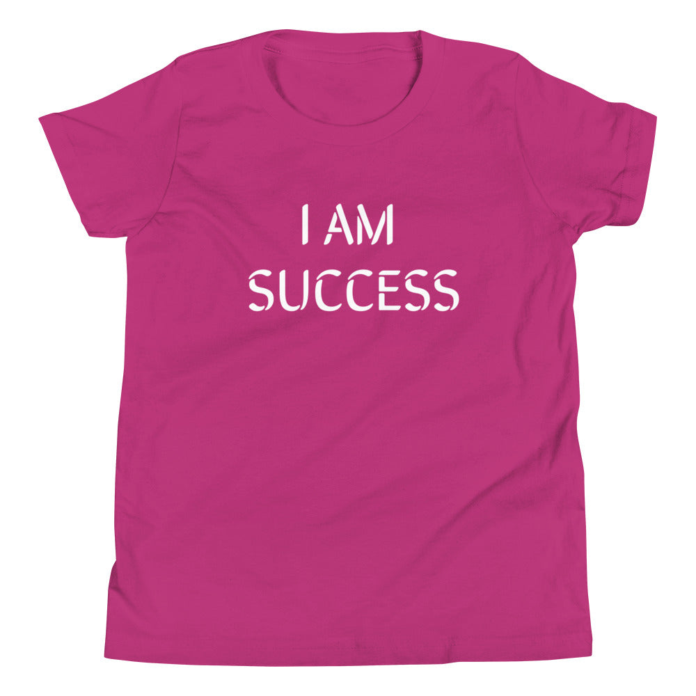 Motivational Youth T-Shirt "I am Success" Inspiring Law of Affirmation Youth Short Sleeve Unisex T-Shirt