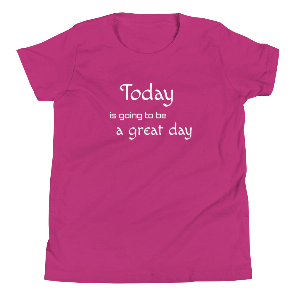 Motivational Youth T-Shirt " A Great Day" Inspiring Law of Affirmation Youth Short Sleeve T-Shirt