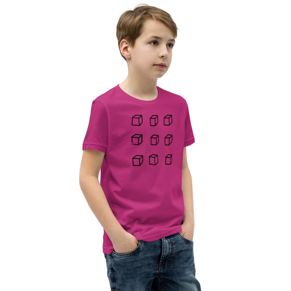 Customized Youth T-Shirt " 3D Box" Motivational design Youth Short Sleeve Unisex T-Shirt