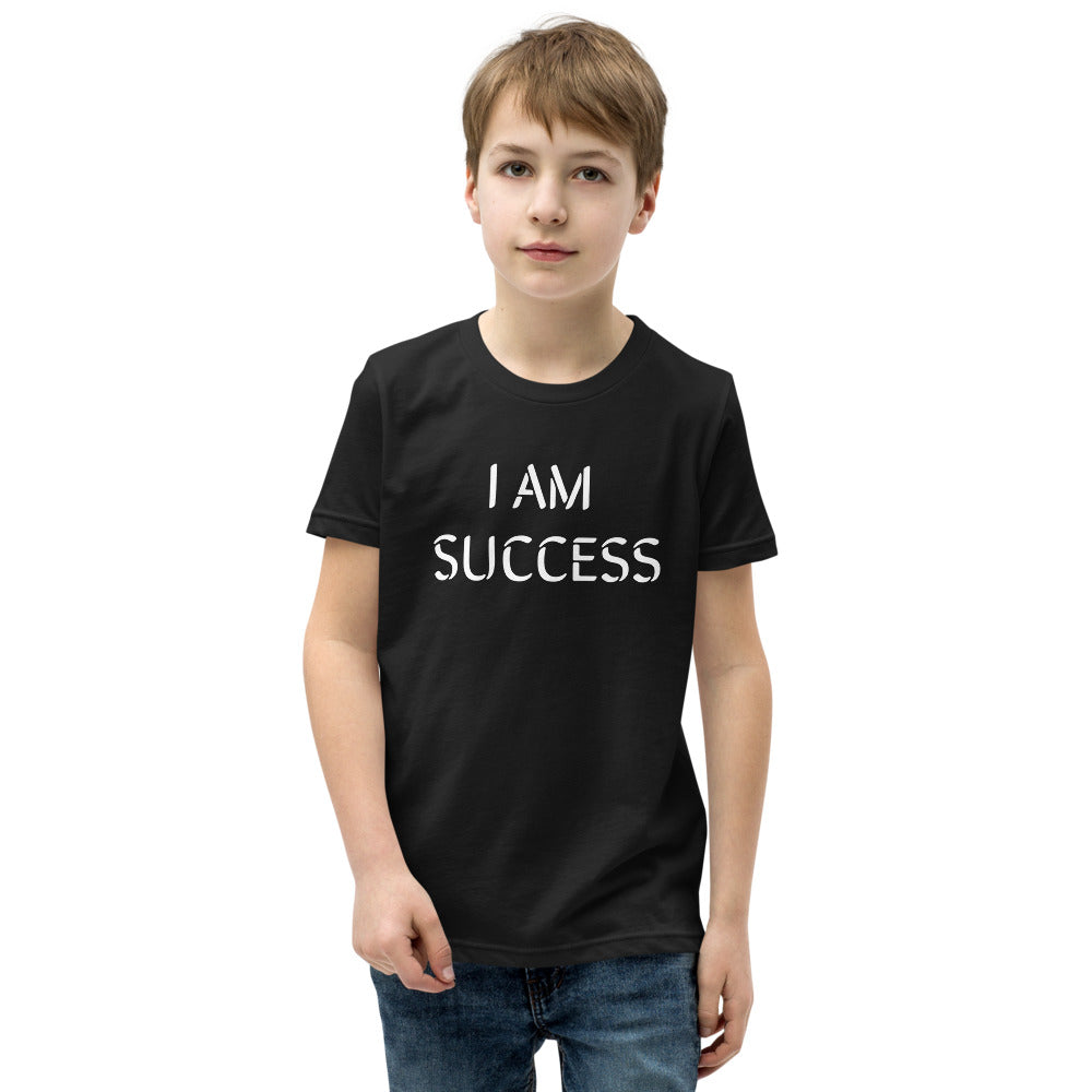 Motivational Youth T-Shirt "I am Success" Inspiring Law of Affirmation Youth Short Sleeve Unisex T-Shirt