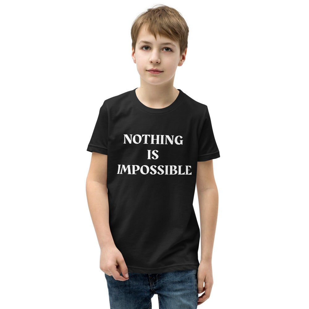 Motivational Youth T-Shirt "Nothing is Impossible" Inspiring Law of Attraction Youth Short Sleeve Unisex T-Shirt