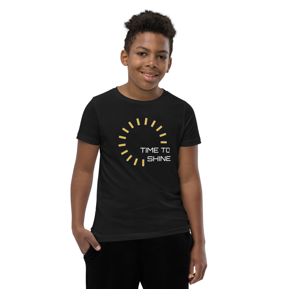 Motivational Youth T-Shirt "Time to Shine" Inspiring Law of Affirmation Youth Short Sleeve Unisex T-Shirt