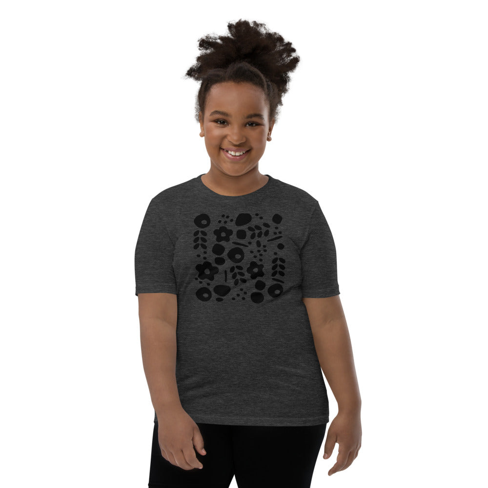 Motivational Youth T-Shirt "Flowers & Dots"  Custom designed Youth Short Sleeve Unisex T-Shirt