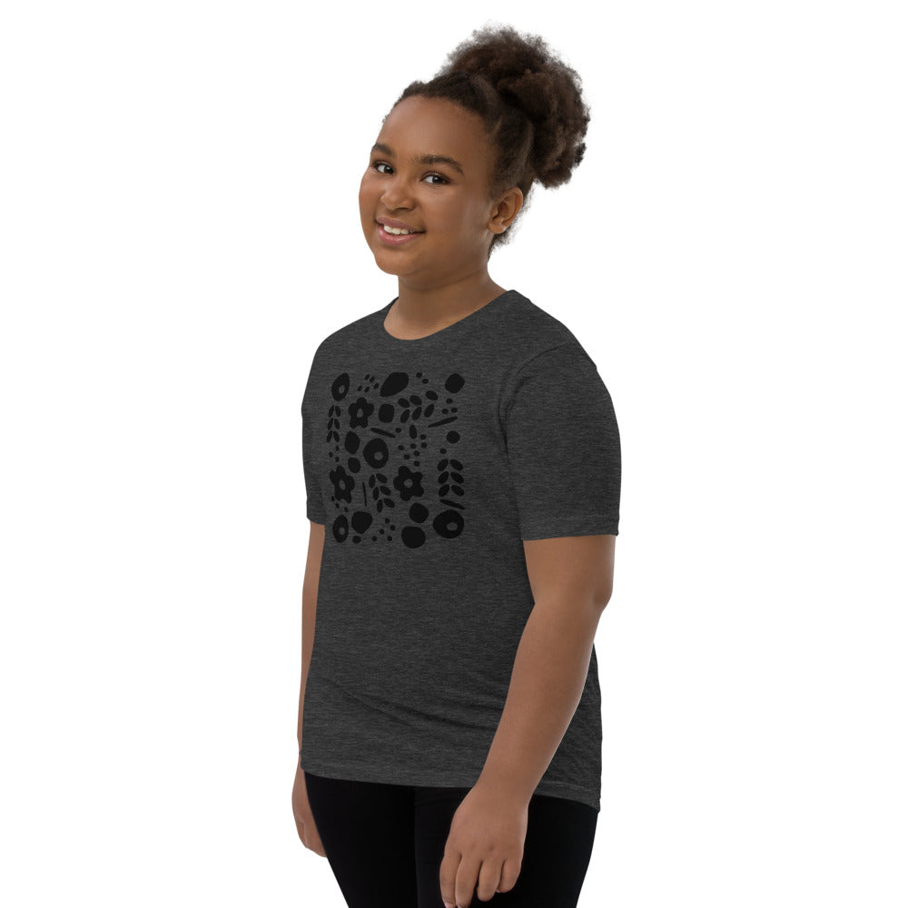 Motivational Youth T-Shirt "Flowers & Dots"  Custom designed Youth Short Sleeve Unisex T-Shirt