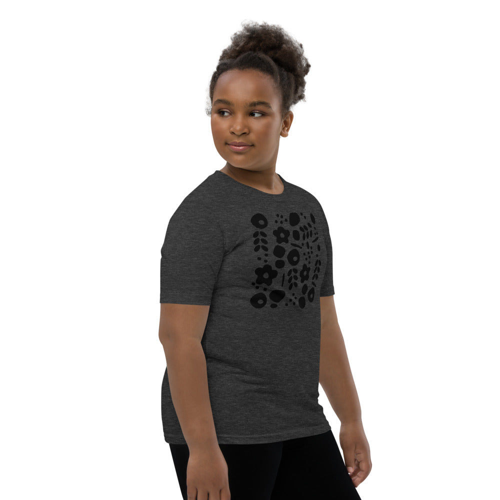 Motivational Youth T-Shirt "Flowers & Dots"  Custom designed Youth Short Sleeve Unisex T-Shirt