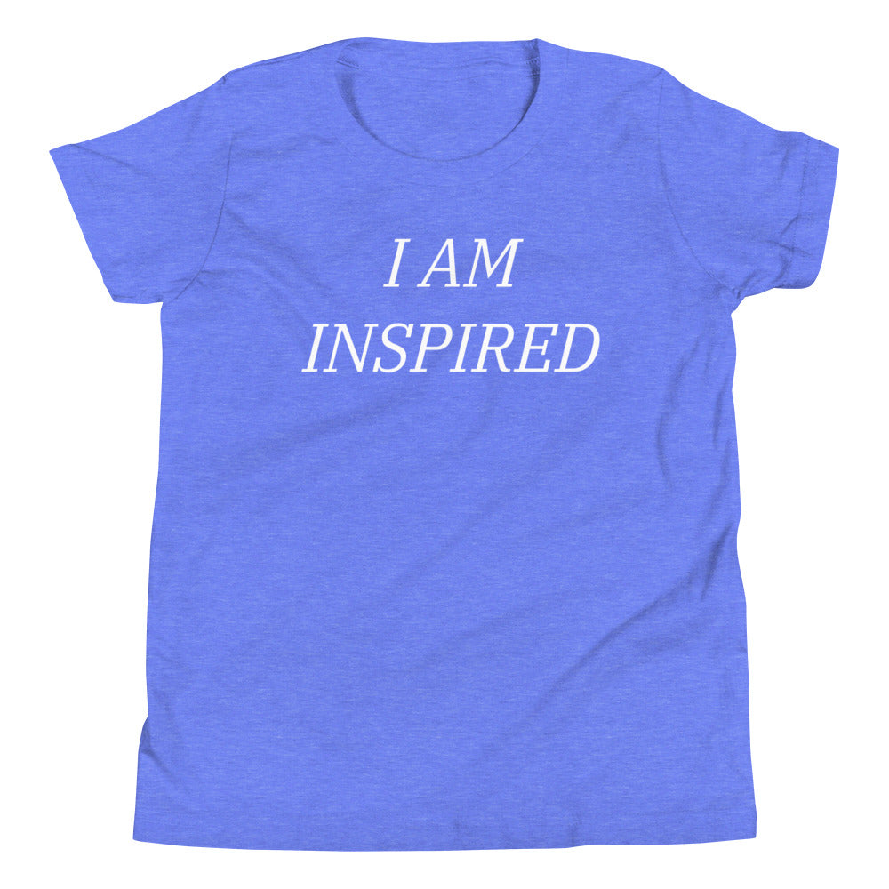 Motivational Youth T-Shirt" I am Inspired" Inspiring Law of Affirmation Youth Short Sleeve Unisex T-Shirt