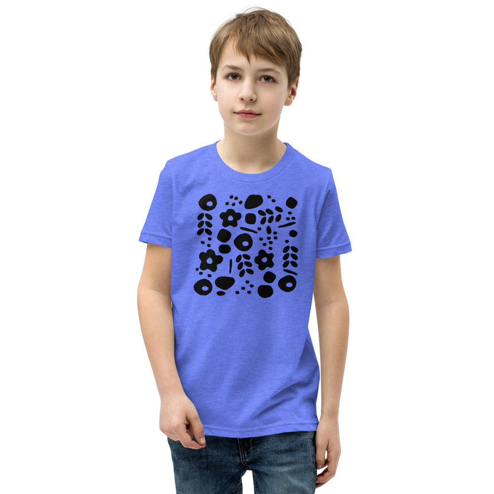 Motivational Youth T-Shirt "Flowers & Dots"  Custom designed Youth Short Sleeve Unisex T-Shirt