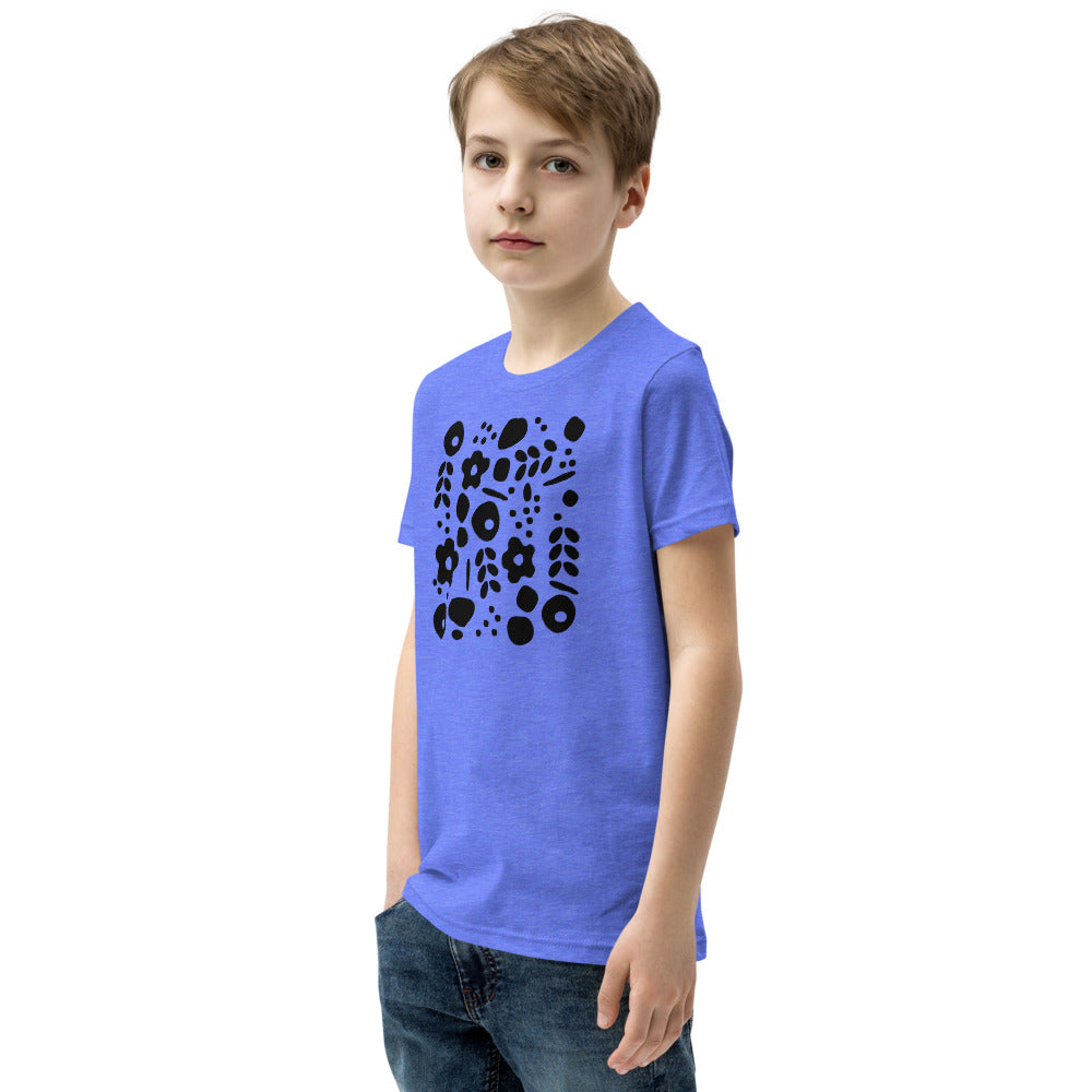 Motivational Youth T-Shirt "Flowers & Dots"  Custom designed Youth Short Sleeve Unisex T-Shirt