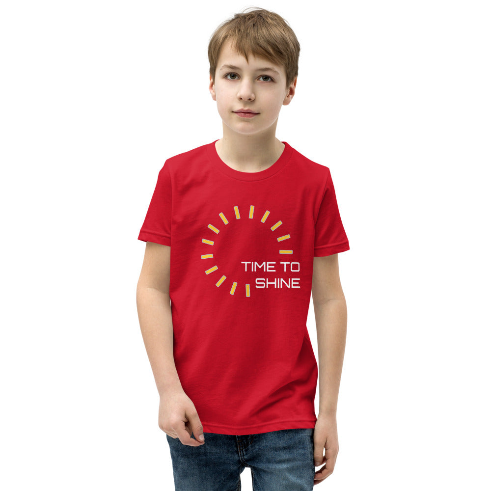 Motivational Youth T-Shirt "Time to Shine" Inspiring Law of Affirmation Youth Short Sleeve Unisex T-Shirt